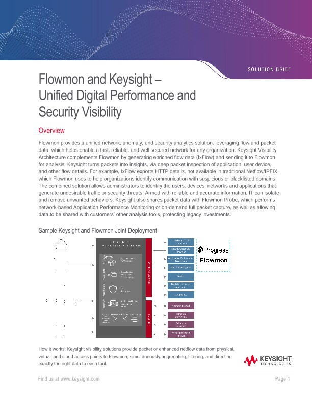 Flowmon and Keysight Unified Digital Performance and Security